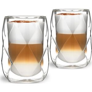 Sada 2 dvoustěnných sklenic na latté Vialli Design Geo, 250 ml obraz