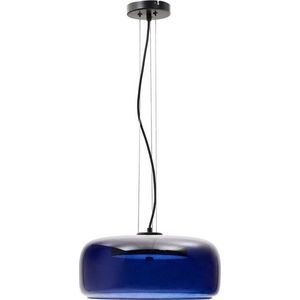 Tmavě modré LED závěsné svítidlo se skleněným stínidlem ø 38 cm Reig – Kave Home obraz