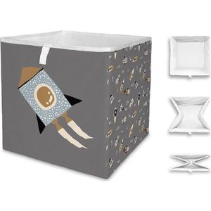 Šedý látkový dětský úložný box Cosmos - Butter Kings obraz