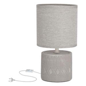 Šedá stolní lampa s textilním stínidlem (výška 26 cm) Dina – Candellux Lighting obraz