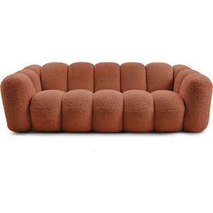 Pohovka z textilie bouclé v cihlové barvě 232 cm Hippolyte – Bobochic Paris obraz