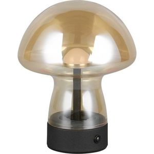 Jantarová LED stolní lampa se skleněným stínidlem (výška 18 cm) Dooley – Trio obraz