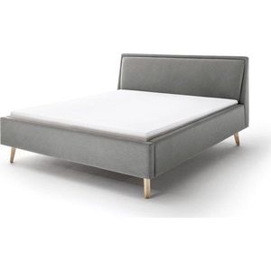 Světle šedá čalouněná dvoulůžková postel s úložným prostorem s roštem 160x200 cm Frieda – Meise Möbel obraz