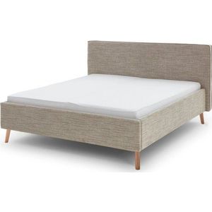 Béžová čalouněná dvoulůžková postel s úložným prostorem s roštem 160x200 cm Riva – Meise Möbel obraz