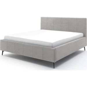 Světle šedá čalouněná dvoulůžková postel s úložným prostorem s roštem 180x200 cm Lizzano – Meise Möbel obraz
