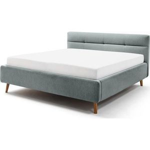 Světle modrá čalouněná dvoulůžková postel bez roštu 180x200 cm Lotte – Meise Möbel obraz