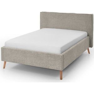 Krémová čalouněná dvoulůžková postel s úložným prostorem s roštem 140x200 cm Riva – Meise Möbel obraz