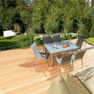 Ambia Garden ZAHRADNÍ STŮL, kov, sklo, 140/90/72 cm obraz