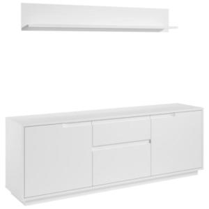 Carryhome KOMODA POD TELEVIZI, bílá, 169/180/38 cm obraz