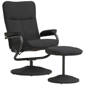 P & B RELAXAČNÍ KŘESLO S TABURETEM, textil, černá obraz