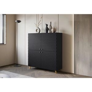 Livetastic VYSOKÁ KOMODA, černá, 120/130/39 cm obraz