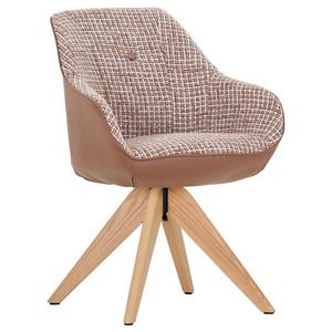 Novel ŽIDLE S PODRUČKAMI, žinylka, vzhled kůže, bílá, barvy dubu, terracotta obraz