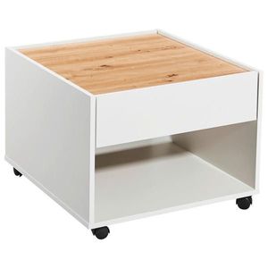 Boxxx KONFERENČNÍ STOLEK, bílá, dub artisan, kompozitní dřevo, 60/60/45 cm obraz
