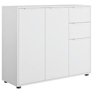 Carryhome KOMODA, vysoce lesklá bílá, 106, 7/87/35, 3 cm obraz