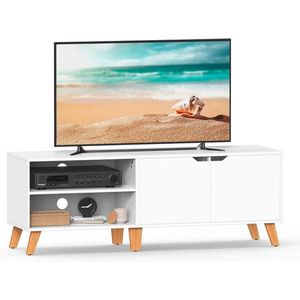 MID.YOU KOMODA POD TELEVIZI, bílá, světle hnědá, 140/45/40 cm obraz