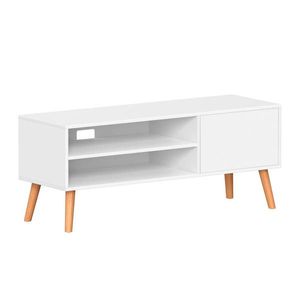 MID.YOU KOMODA POD TELEVIZI, bílá, světle hnědá, 120/49/40 cm obraz
