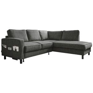 MID.YOU ROHOVÁ SEDAČKA, textil, tmavě šedá obraz