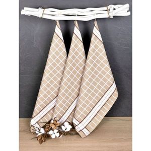 Luxusní kuchyňské utěrky, PERLA BEIGE egyptská bavlna set 3 ks obraz