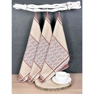 Luxusní kuchyňské utěrky, DORO BEIGE egyptská bavlna set 3 ks obraz