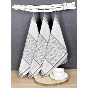 Luxusní kuchyňské utěrky, DORO GREY egyptská bavlna set 3 ks obraz