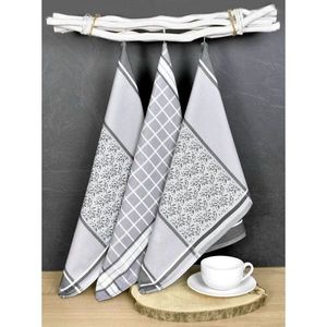 Luxusní kuchyňské utěrky, DORO GREY MIX egyptská bavlna set 3 ks obraz