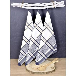 Luxusní kuchyňské utěrky, SOLE BLUE egyptská bavlna set 3 ks obraz