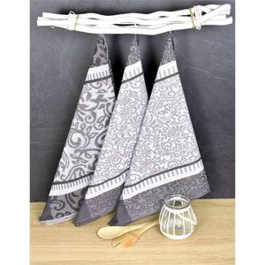 Luxusní kuchyňské utěrky, ORNAMENT egyptská bavlna set 2+1 FROTÉ obraz