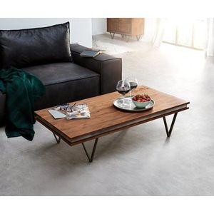Konferenční stolek Stonegrace 117x60 cm akácie hnědá břidlice obraz