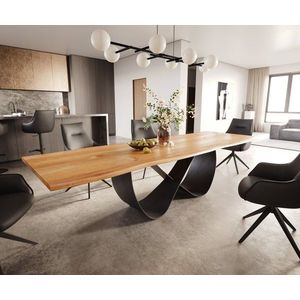 Jídelní stůl Edge 300x100x4 přírodní dub podnož Infinity kov obraz