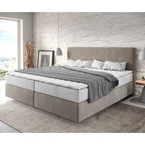 Boxspring postel Dream-Well mikrovlákno béžová 200x200 cm obraz