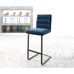 Barová židle Pela-Flex Velvet Blue Cantilever Flat Metal obraz