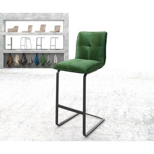 Barová židle Maddy-Flex Velvet Green Cantilever Flat Metal obraz