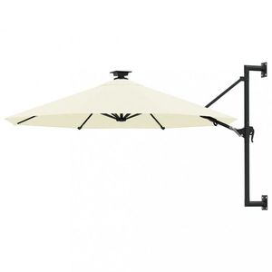 Nástěnný slunečník s LED světly Ø 300 cm látka / kov Dekorhome obraz
