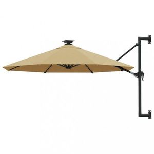 Nástěnný slunečník s LED světly Ø 300 cm látka / kov Dekorhome obraz