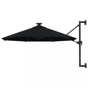 Nástěnný slunečník s LED světly Ø 300 cm látka / kov Dekorhome obraz