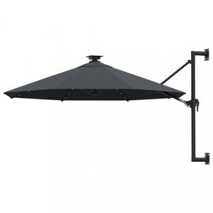Nástěnný slunečník s LED světly Ø 300 cm látka / kov Dekorhome obraz