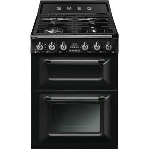 Smeg Sporák TR62, Victoria, 60x60 cm, plynová varná deska, 2 trouby, objem 61/35 l, černá TR62BL obraz