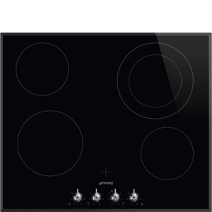 Smeg Sklokeramická varná deska se 4 varnými zónami, knoflíkové ovládání, 60 cm, SE364ETBM, černá SE364ETBM obraz