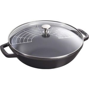 Staub Litinový wok se skleněnou poklicí, 30 cm, černá 1312923 obraz