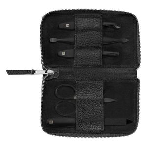 Zwilling Beauty Pánská manikúra Premium Black s nůžkami, čená kůže, 5 ks 97002-004-0 obraz
