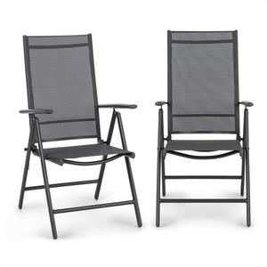 Blumfeldt Almeria Garden Chair, skládací židle, sada 2 kusů, 56, 5 x 107 x 68 cm, Comfortmesh, antracitová obraz