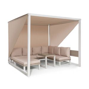 Blumfeldt Havana, pavilon & Lounge-Set, 270x230x270cm, 4 dvojsedadlá, bílý obraz
