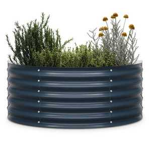 Blumfeldt High Grow Half Circle, půlkruhový vyvýšený záhon, 105x43x60 cm, z vlnitého ocelového plechu, snadná montáž, odolný vůči rzi a mrazu obraz