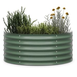 Blumfeldt High Grow Half Circle, půlkruhový vyvýšený záhon, 105x43x60 cm, z vlnitého ocelového plechu, snadná montáž, odolný vůči rzi a mrazu obraz
