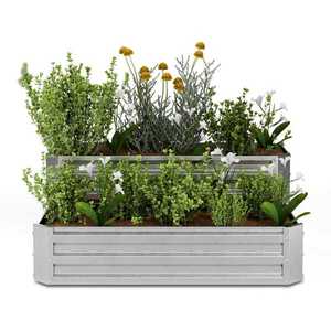 Blumfeldt High Grow vyvýšený záhon, 2 úrovně, odolný vůči povětrnostním vlivům, odolný vůči korozi, robustní, 405 L obraz