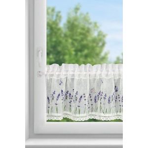 ArtFir Krátká záclona ELLA P | bílá/fialová 150 x 30 cm obraz
