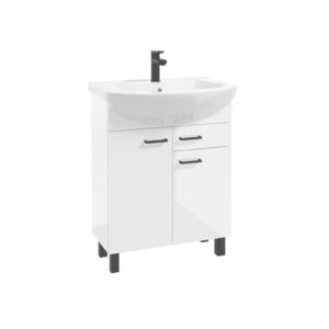 ArtDef Koupelnová skříňka NOVELTY White D65 2D1S s umyvadlem Tomaso 65 | 65 cm obraz