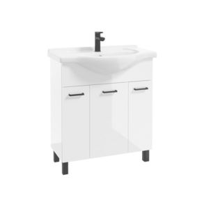 ArtDef Koupelnová skříňka NOVELTY White D75 s umyvadlem Roberto 75 | 75 cm obraz