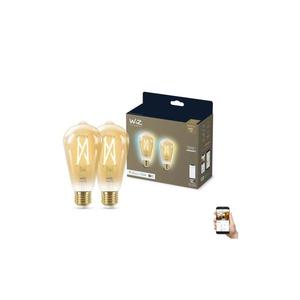 WiZ SADA 2x LED Stmívatelná žárovka VINTAGE ST64 E27/6, 7W/230V 2000-5000K Wi-Fi -WiZ obraz