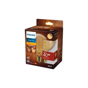 Philips LED filament žárovka E27 G95 5, 5W 40W 470lm 2200K stmívatelná, jantarová obraz